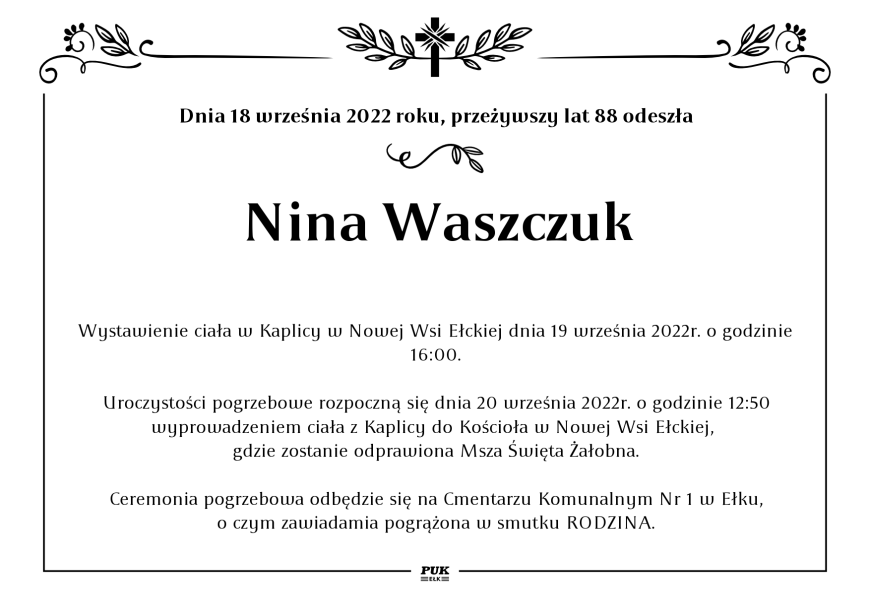 Nina Waszczuk - nekrolog